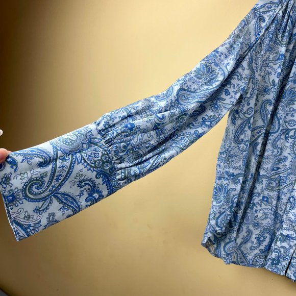 Ann Taylor Boho Paisley Button-down Blouse M - Picture 3 of 10